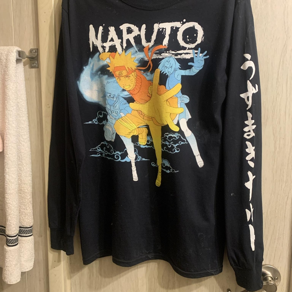Naruto Black Long Sleeve Graphic Tee